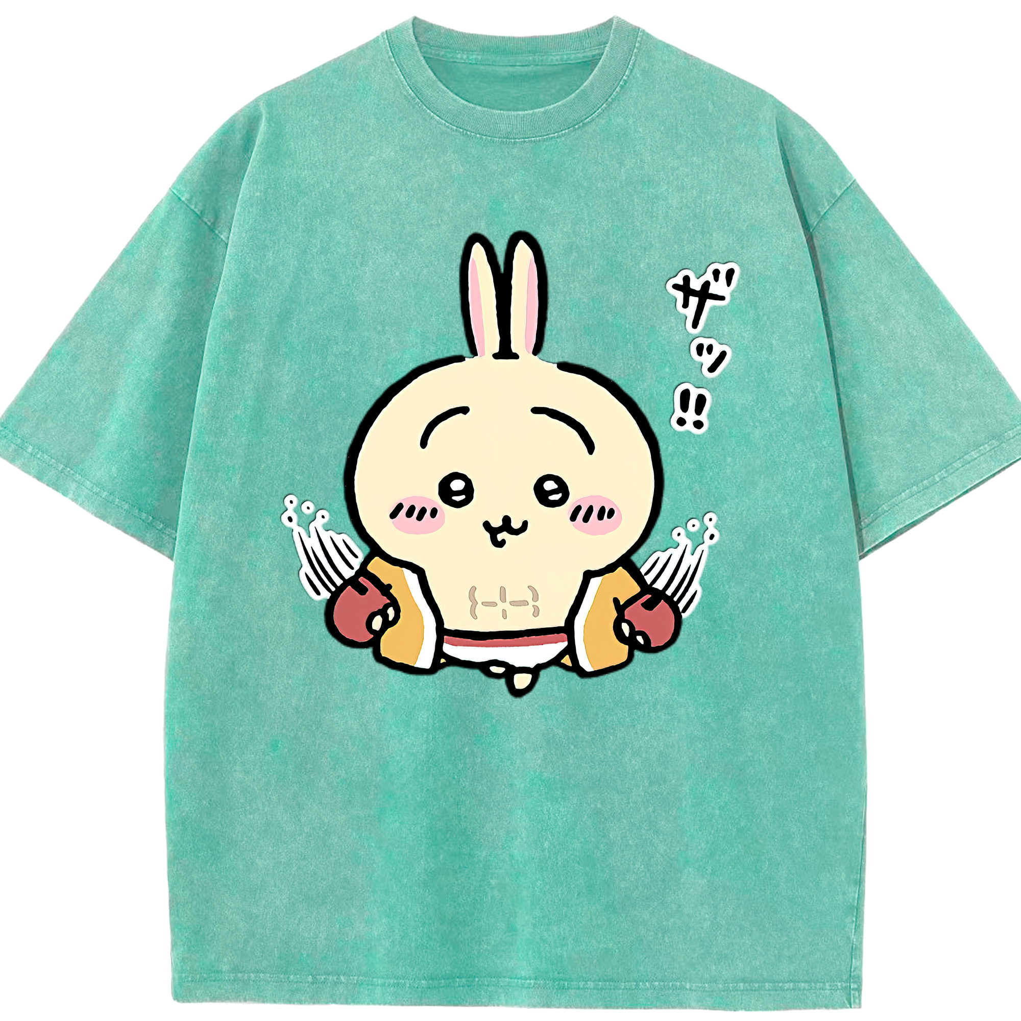 （画像用） ちいかわ うさぎ Chii-kawa usagi 綿100% ヴィンテージ風 半袖Tシャツ（フロントプリント）